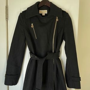 Michael Kors wool blend black coat